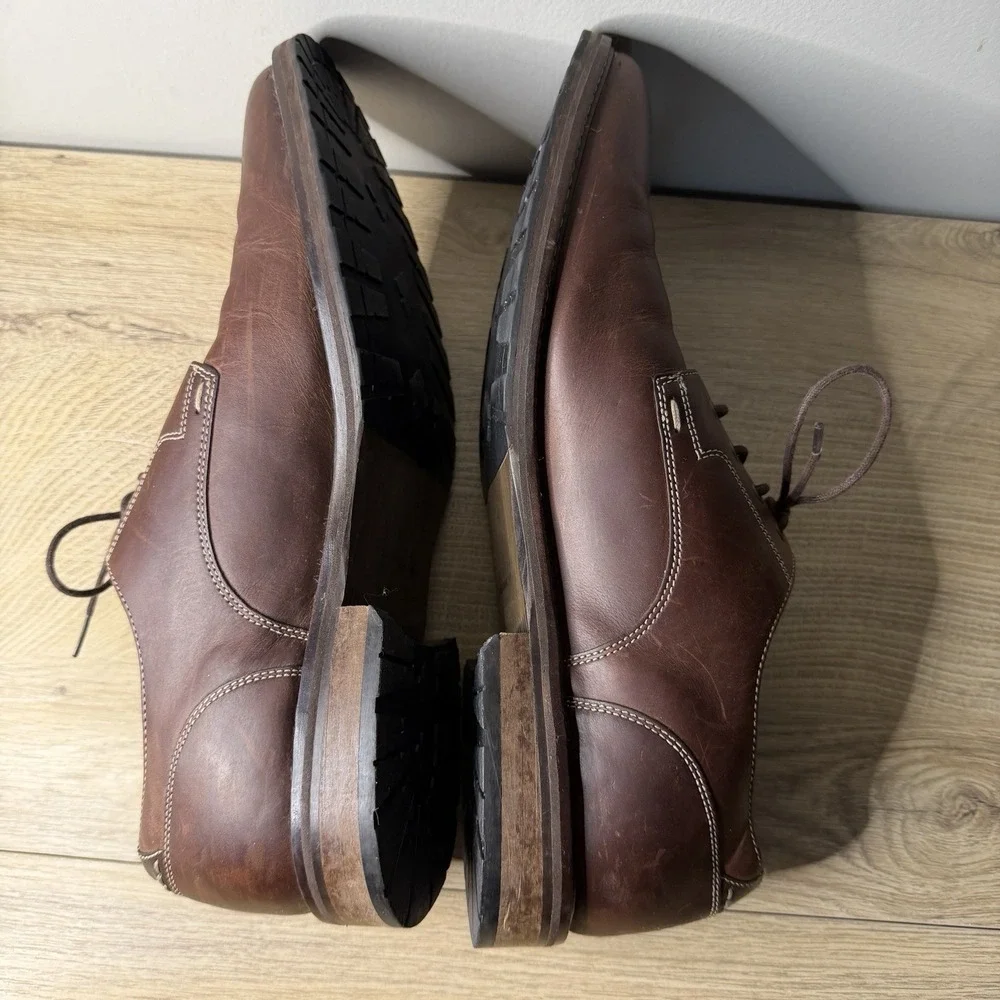 J Murphy Johnston Murphy Mens 9.5 Brown Derby Oxford Cap Toe Brogue Dress Career